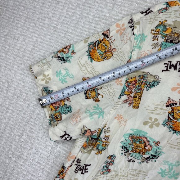 Nickelodeon SpongeBob Squarepants Summer Tropical Hawaiian Shirt Mens Size S - Picture 10 of 15